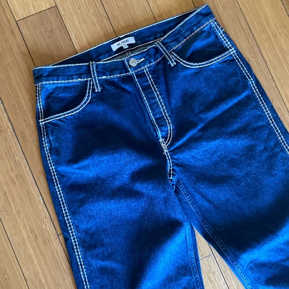 RE/DONE LOOSE JEANS STRAIGHT RIGID CHUNKY STITCH INDIGO BLUE SIZE 27
BUTTON FLY - Picture 2 of 5